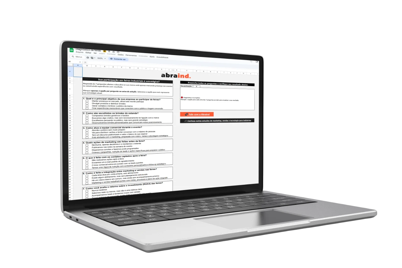 Diagnóstico de Feiras Industriais- Tenha agora um raio-x da sua estratégia em feiras e veja onde melhorar.